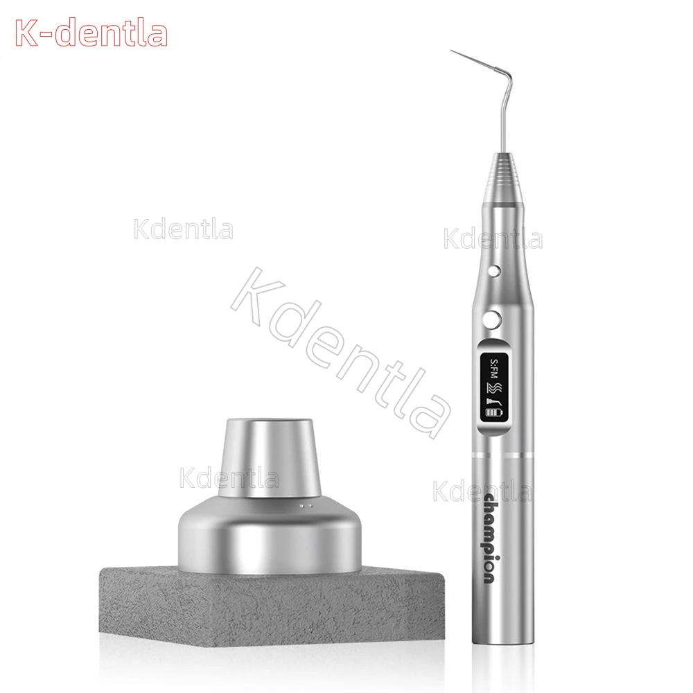 Dental Cordless Wireless Gutta Percha Obturation Pen Endo Heated Pen with 2 Tips Heating Dentistry Tools