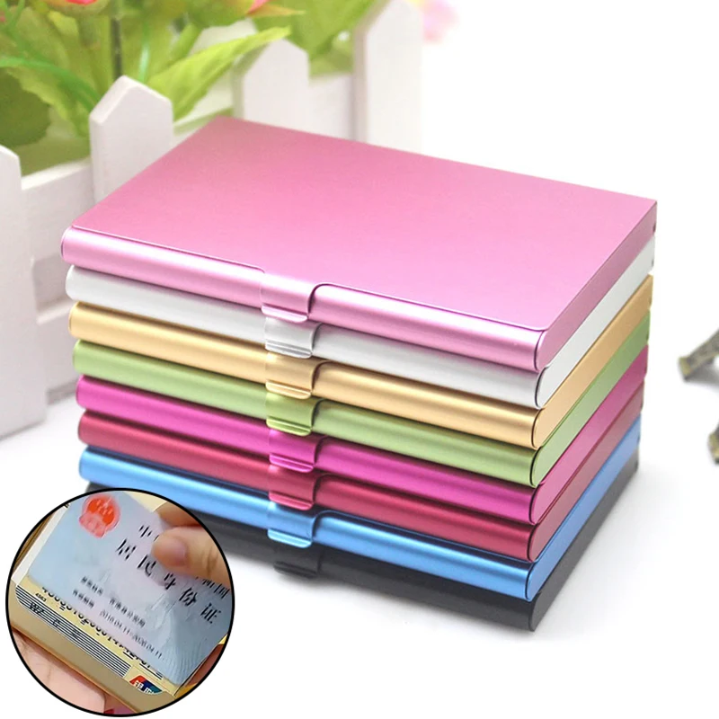 1PC Aluminum Business Card Postcard Storage Case Metal Card Holder Box Portable Large Capacity Card Container For Men And Women