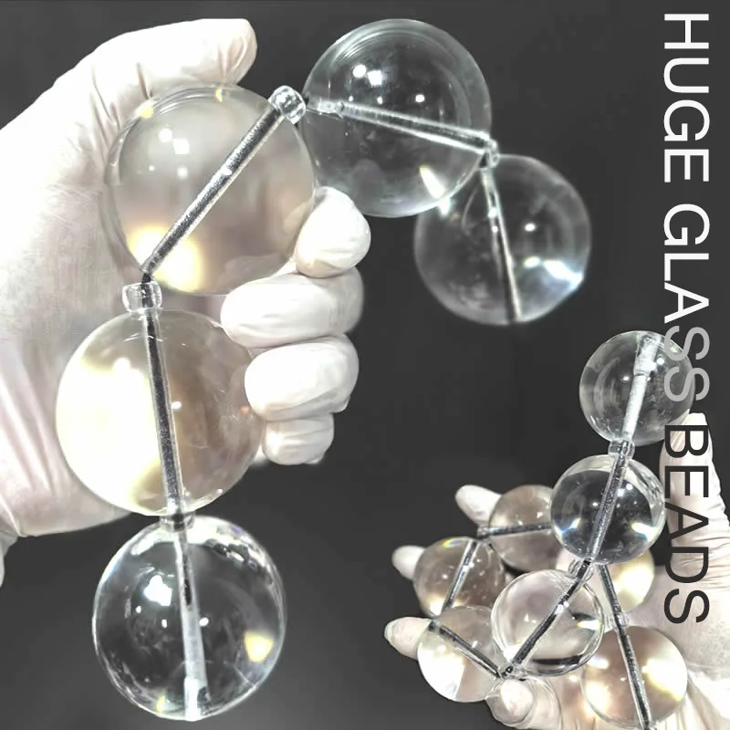Super big glass ball 40mm 50mm anal plug beads vagina training vaginal ball smart ball sex toys for Gay Women Men