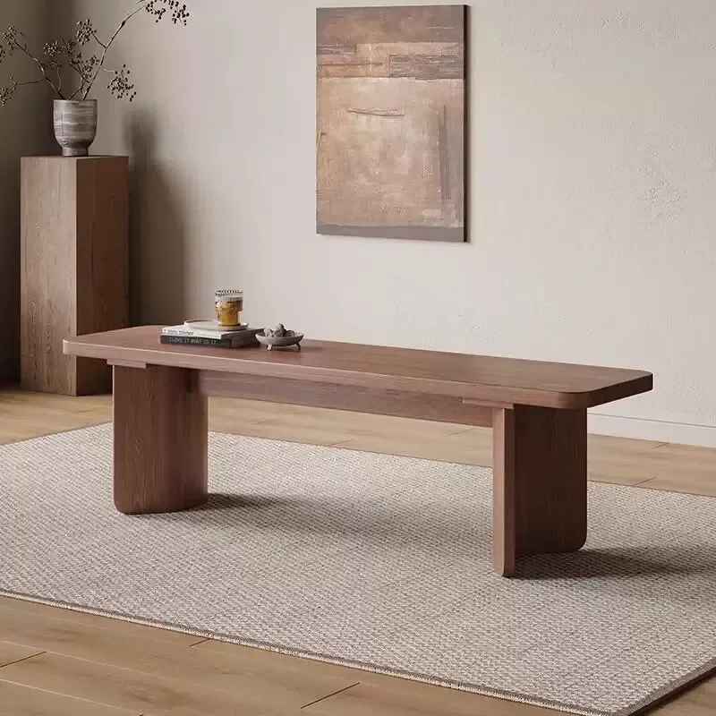 Medieval Solid Wood Bench Shoe Changing Stool Dining Table Retro Sofa Side Stool Casual Bench