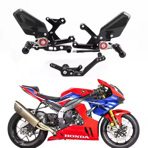 Footrest Foot Pegs for Honda CBR1000RRR Fireblade SC82 Carbon Fiber Heel Wing Adjuster Foldable Rear Set year Built 2020 Rearset