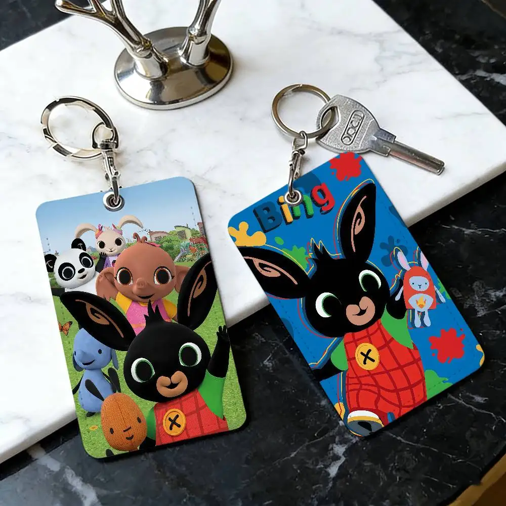 

Cute B-BingS-ES Cartoon Card Holder Keychain Badge Holder ID Card Pass Hang Rope Lariat Lanyard for Key Rings Accessories Gift