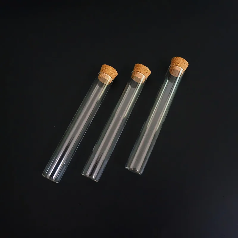 24pcs/lot 15x100mm Flat Bottom Glass Test Tube With Cork Stoppers For Kinds Of TESTS