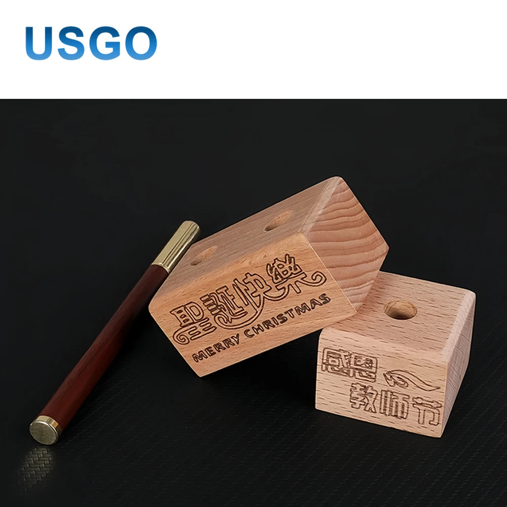 

USGO DIY Laser Engraving Material Solid Wood Pen Holder Art Crafts Ornaments for Laser Engraving & Marking Machine Design