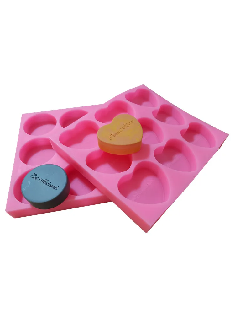 Heart Shape Custom Silicone Tray Soap Molds Customize Silicone Mold with Name for Natural Soap Making