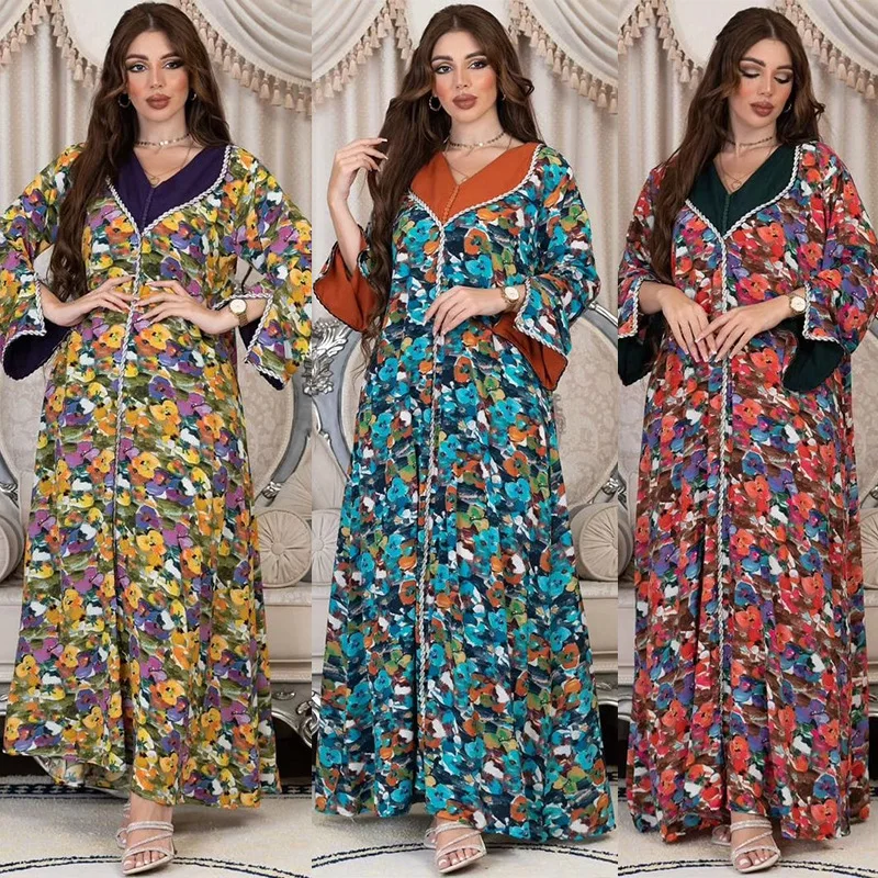 AB331 Fashion Diamond Inlaid Women's Clothing Saudi Dubai Home Furnishings New Women's Satin Robe