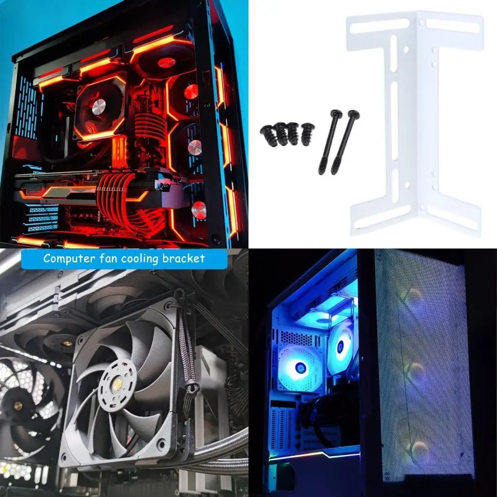 

Y1UB PC Water Cooling Radiators Bracket, 120mm Fan Mount Metal Stand for Pump Tanks Reservoir, Black