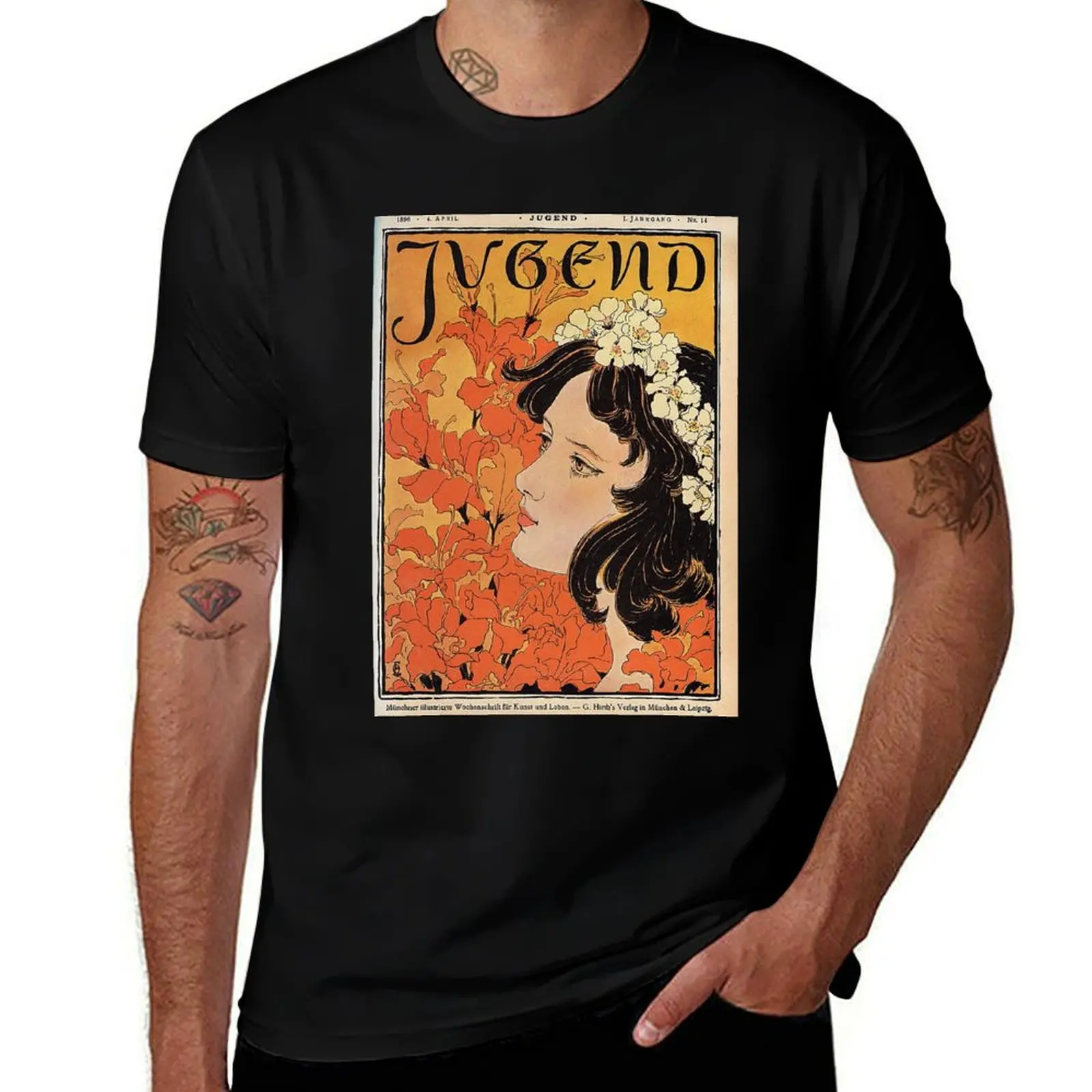 The weekly magazine Jugend No. 14 - Otto Eckmann - 1896 T-Shirt Casual Fashion Short Sleeve Cotton T-Shirt