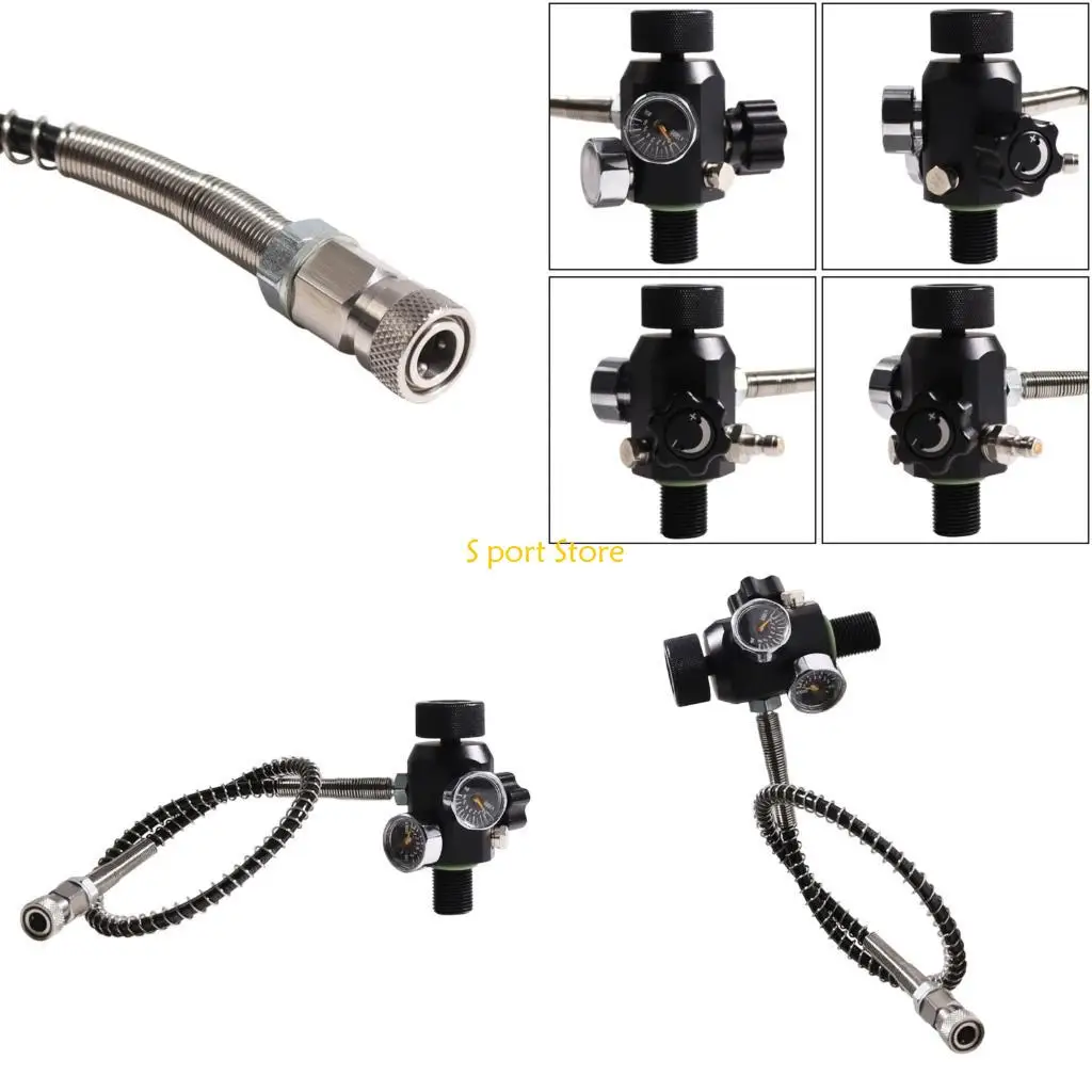 

U2JB High Pressure Tanks Filling Station Scubas Diving Valves Double Gauge Adapter Air Tanks Charging Valves Easy to Install