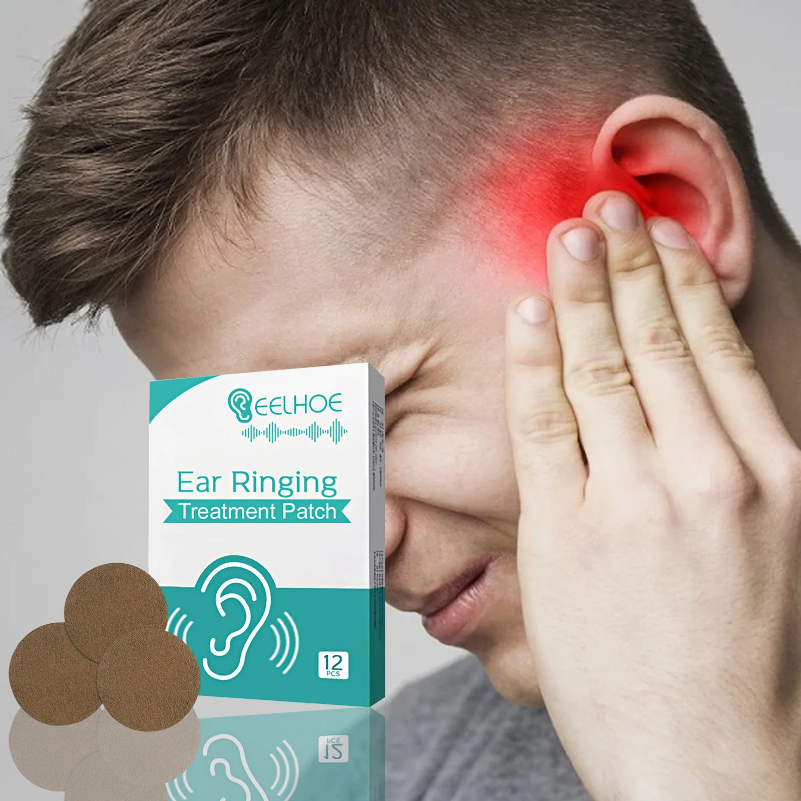 

12pcs Tinnitus Patch Relieve Tinnitus Back Hearing Disorder Ear Kang Patch Relieve Dizziness Headache Acupuncture Patch 귀내시경