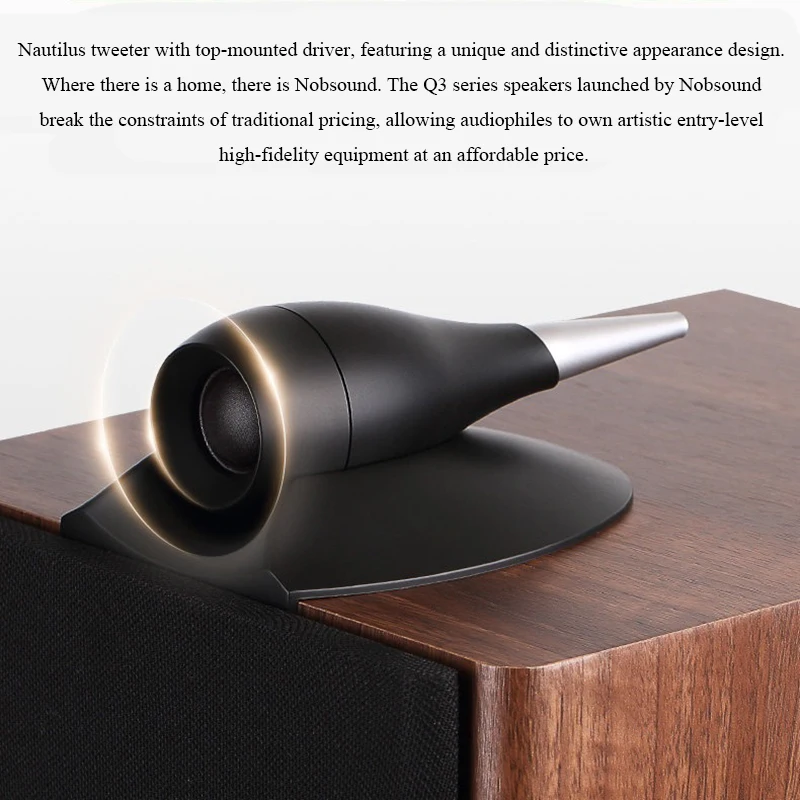 Q3 6.5-inch HiFi Bookshelf Speaker Three-way Crossover 120W×2 Output Power Household Wooden Speaker with 3-inch Midrange Driver