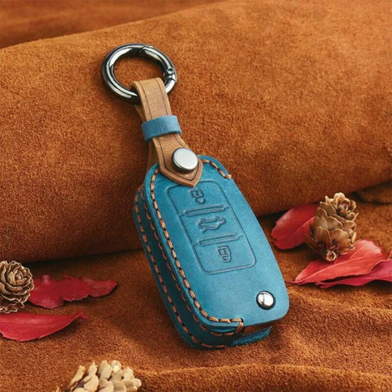 

A+ Leather Key Case Cover For VW Jetta MK6 MK5 POLO Golf GTI Beetle Passat Tiguan