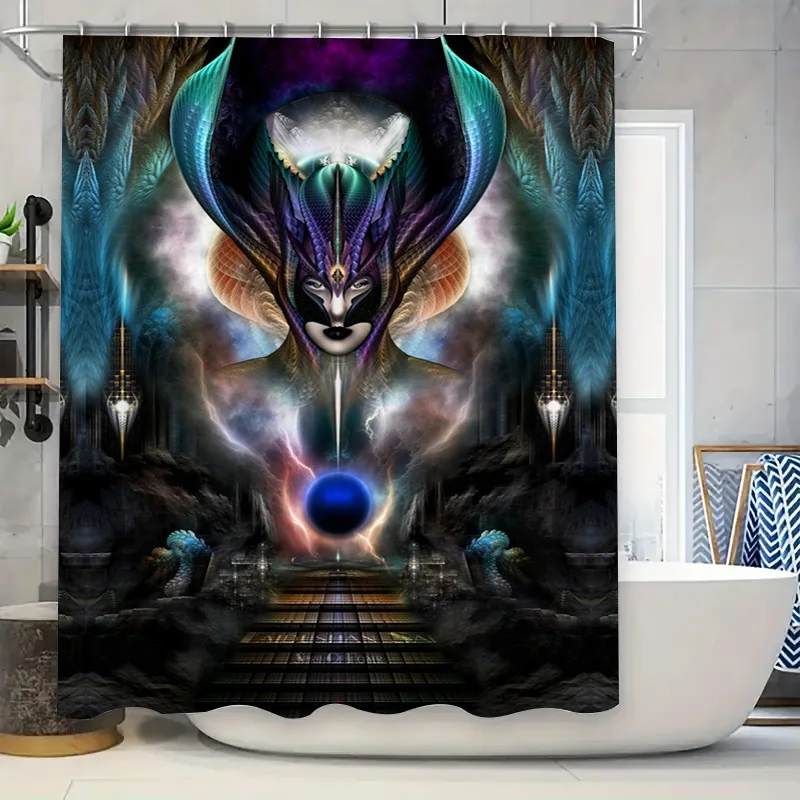 

Сине-белый комплект занавесок для душа с рисунком солнечных лучей для украшения ванной комнаты, водонепроницаемая тканевая занавеска для душа для ванны и душа