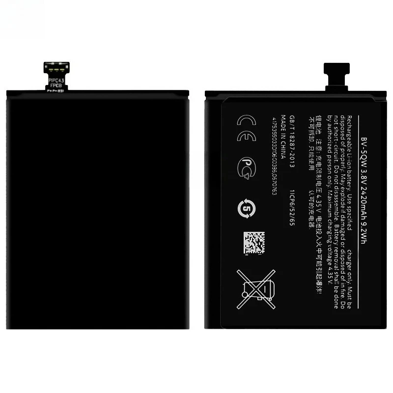 High Quality BV-5QW Phone Battery 3.8V 2420mAh For Nokia Lumia 930/Icon/929/RM927 Brand New Replacement Battery