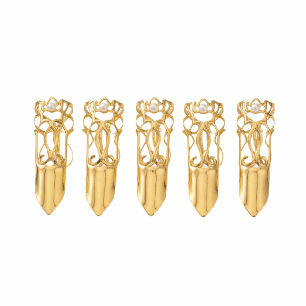 5/10pcs Adjustable Nail Rings Alloy Vintage Nail Accessories Chinese Style Exquisite Craftsmanship Styling Armor Set Women