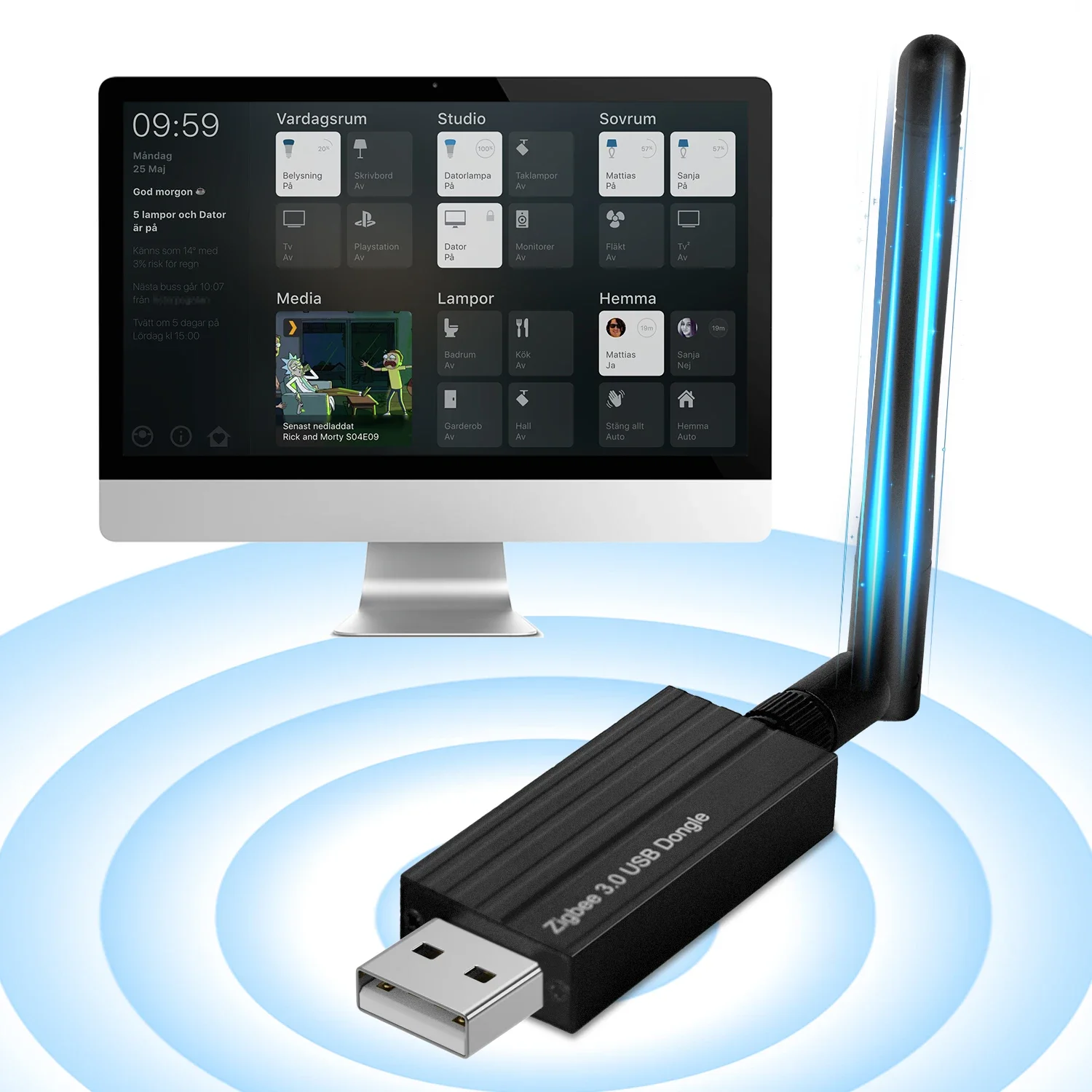 Zigbee 3.0 USB Dongle Universal Wireless Zigbee Gateway Hub Home Automation Support Home Assistant Zigbee2MQTT ,OpenHAB,Raspbian