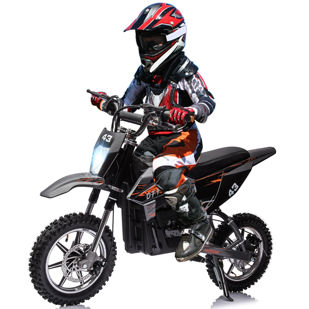 

36V Electric Dirt Bike for Kids 8-14Y,350w Brushless & 500w Brushed Motors,15.5MPH Off-Road,LED Headlight,Dual Brakes,Max 175Lbs