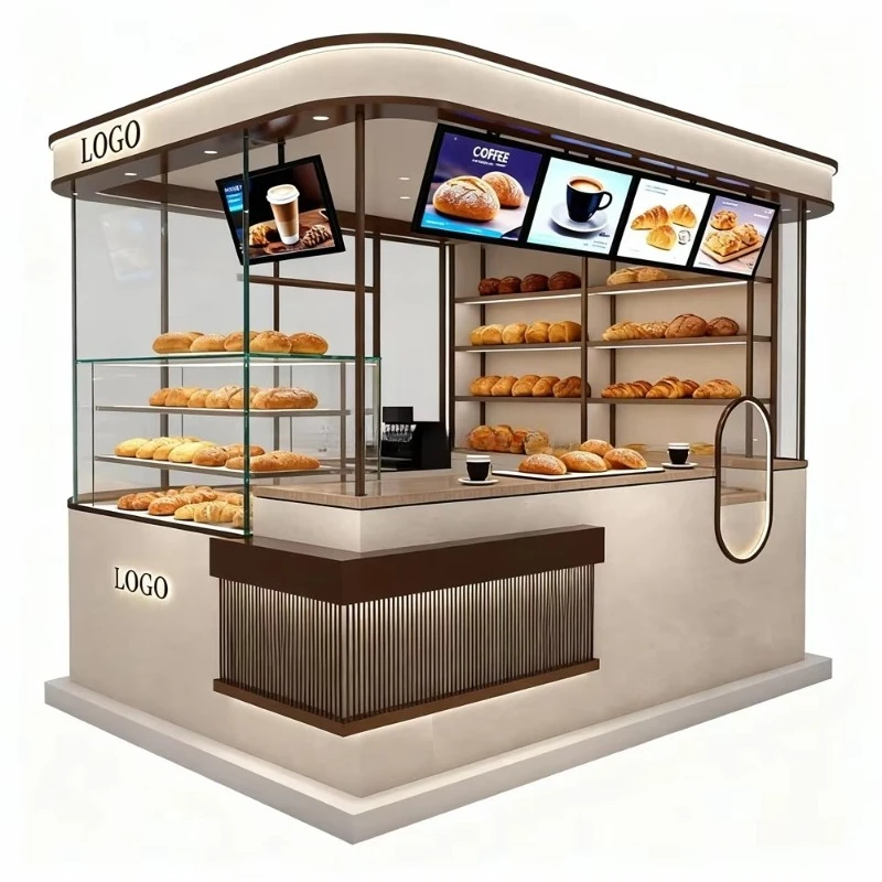 Hot Sale Custom Fancy Ice Cream Bubble Tea Juice Shop Interior Design Display Cabinet Coffee Milk Tea Shop Counter Table Order
