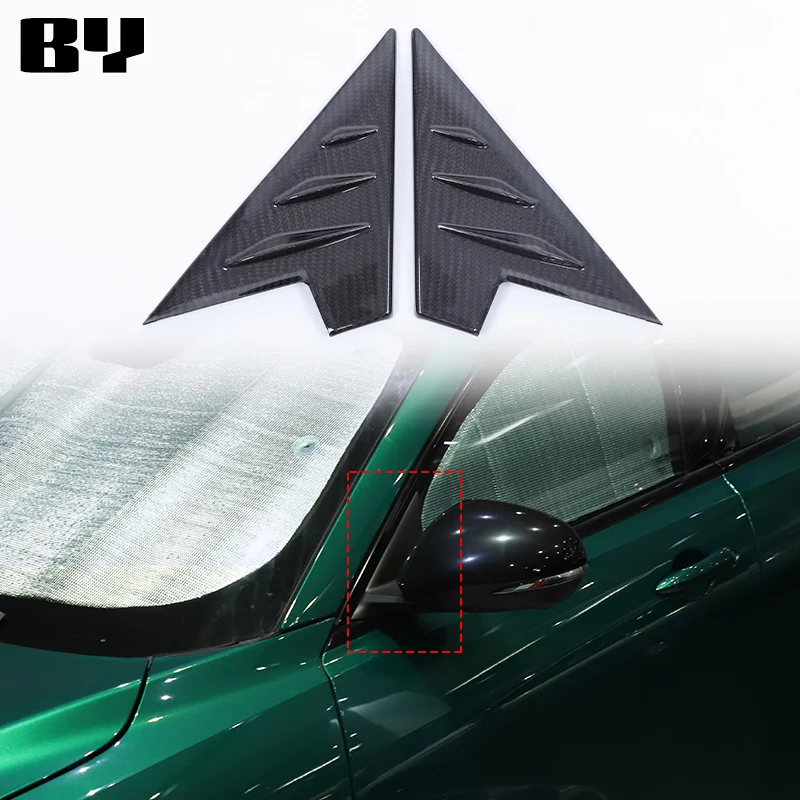 For Alfa Romeo Tonale 965 2022-2024 Real Carbon Fiber Car A Pillar Front Door Triangle Cover Trim Sticker Car Accessories