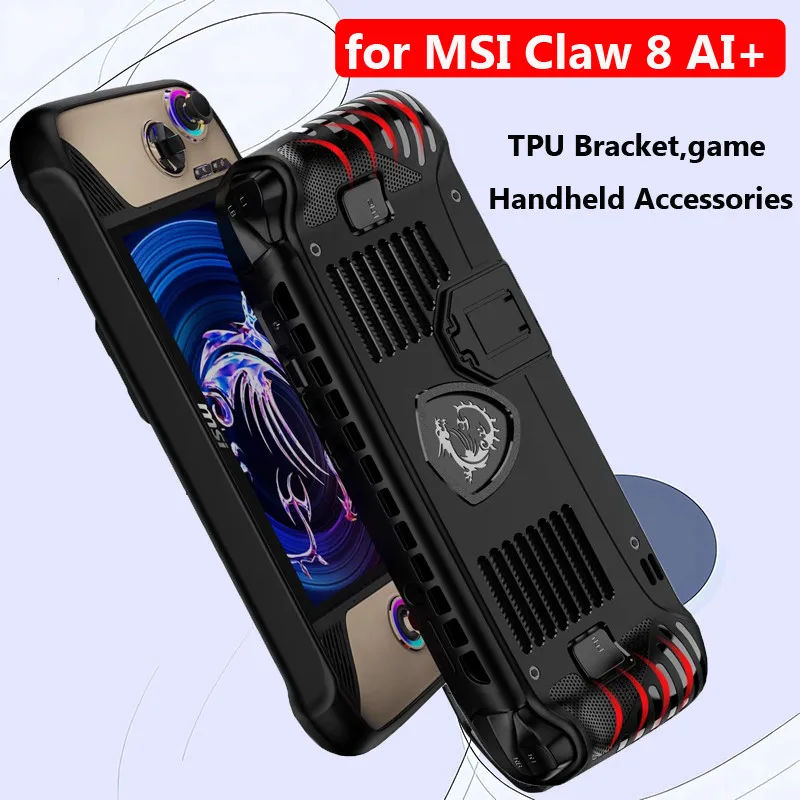 

Защитный чехол для портативной игровой консоли Claw 8 AI, мягкий чехол из ТПУ с подставкой для MSI Claw 8 AI, защитный чехол от царапин