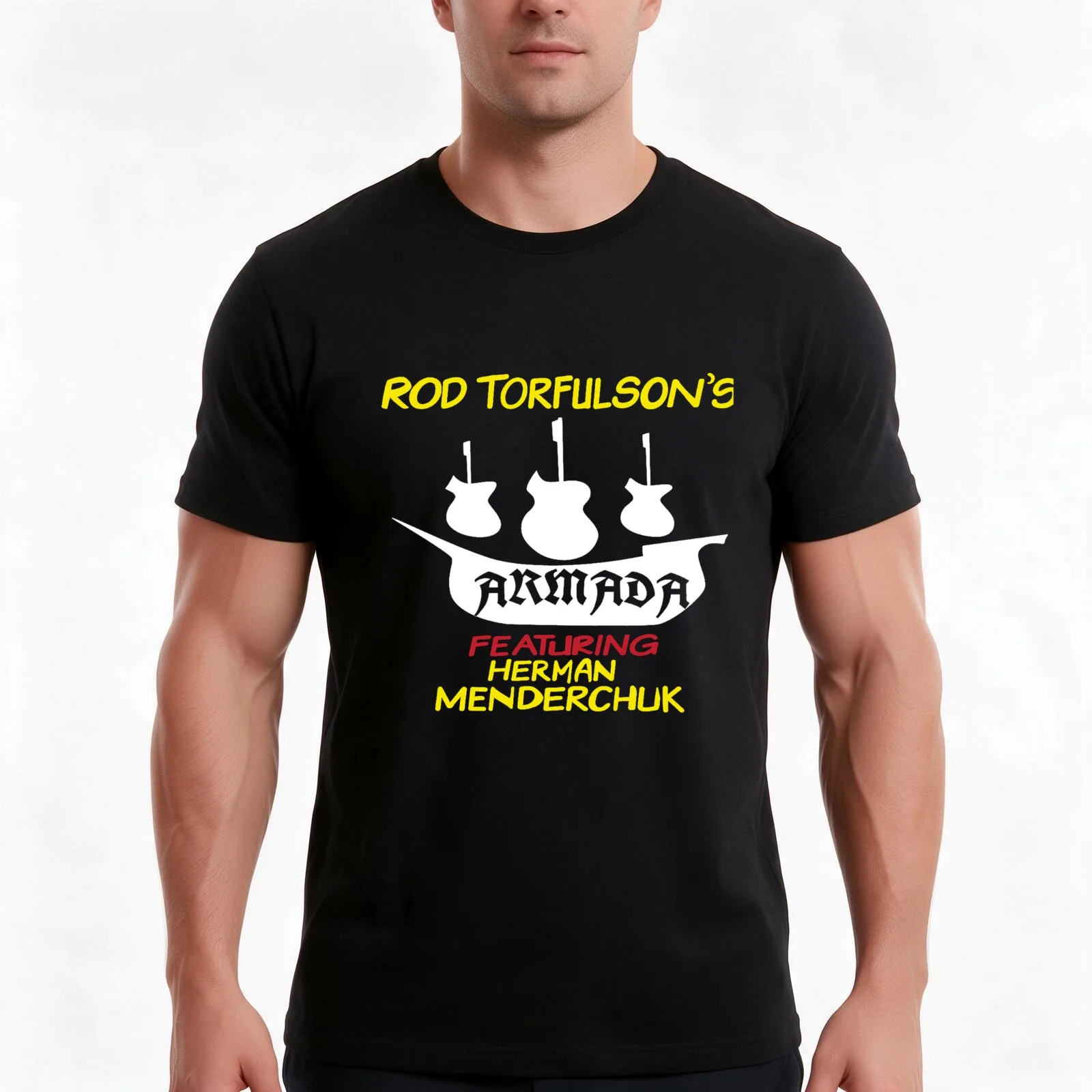 Rod Torfulson's Armada Featuring Herman Menderchuk! T-Shirt, Summer Casual Cotton Tee, Oversized Streetwear Tops, 100% Cotton