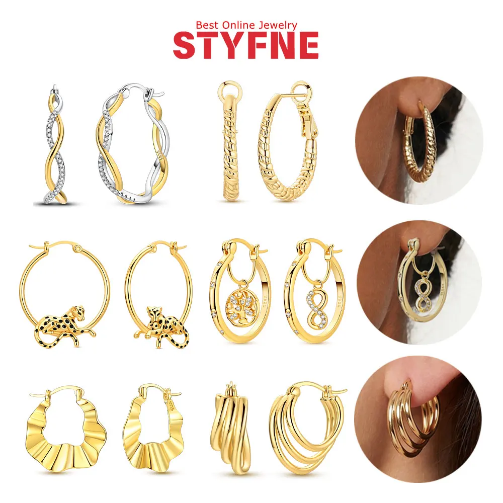 Gold Plated Hoop Earrings Leopard Twist Crystal Dangle Earrings for Women Fashion Jewelry Making Party Daily Gift