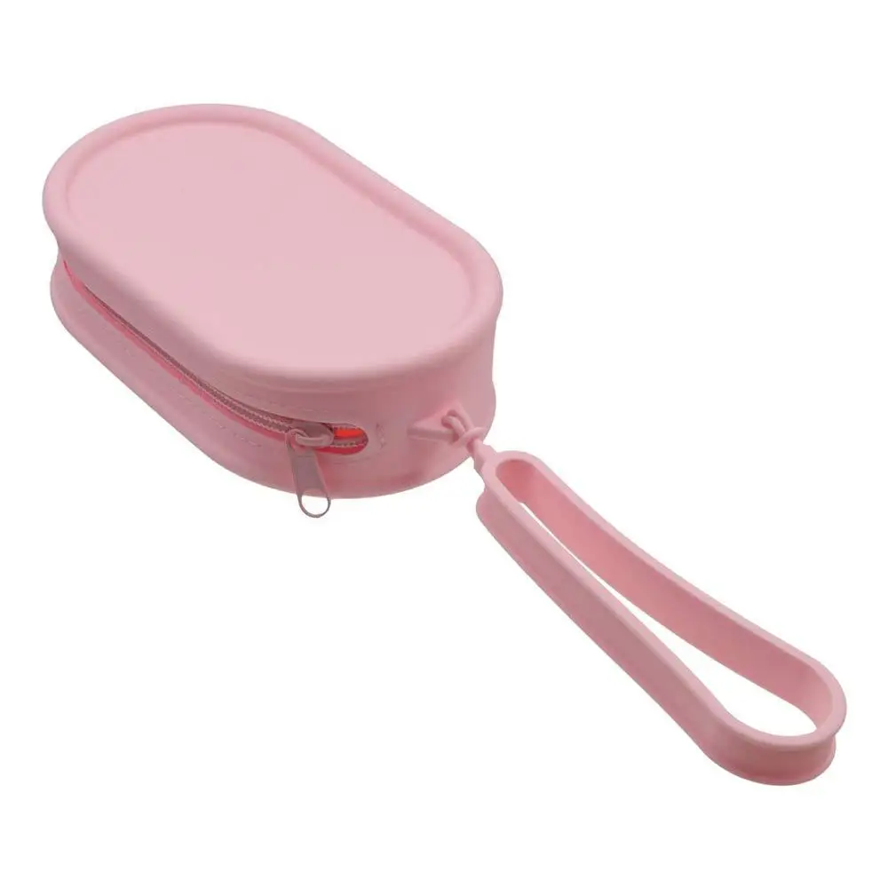 

Korean Style Silicone Cosmetic Bag Waterproof Zipper Pouches Bag Organizer Round Portable Pouch for Make Up Kit Toiletry Case