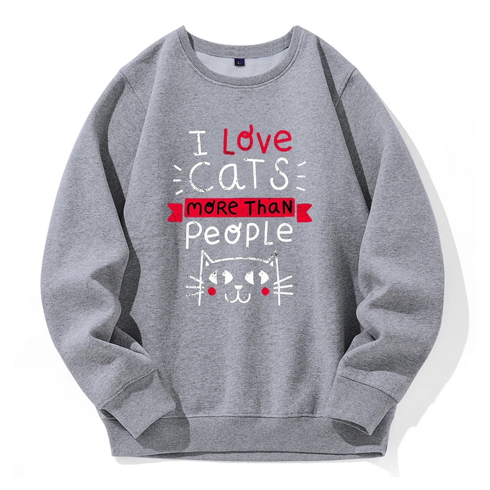 

I Love Cats More Than People Printing Hoodies Men Loose Oversized Hoodie Street Fashion Sweatshirts Fleece Comfortable Hooded