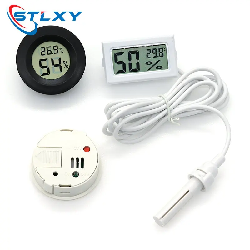 ميزان حرارة رقمي LCD صغير مع كابل ، مستشعر درجة الحرارة الداخلي ، جهاز قياس الرطوبة #4