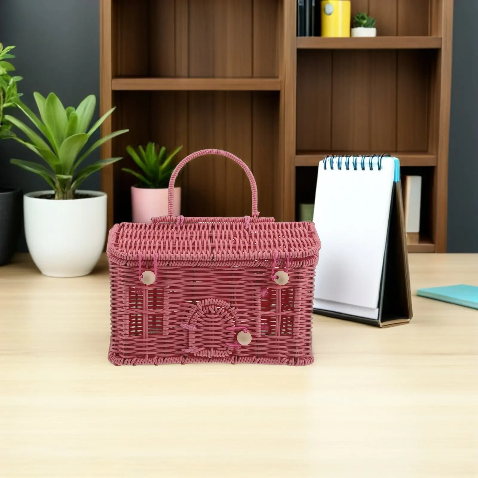 Spacious Wicker Picnic Basket Fits Wine Bottle Food Containers Great for Summer Outings Beach Trips Birthday Gifts Sustainable