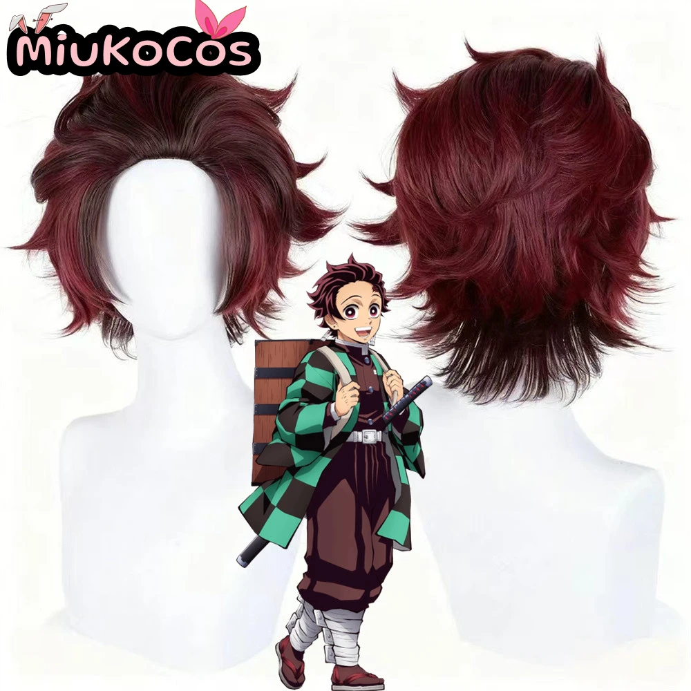 В НАЛИЧИИ Танджиро Камадо Косплей Парик Мико Косплей Аниме Убийца Демонов Косплей
