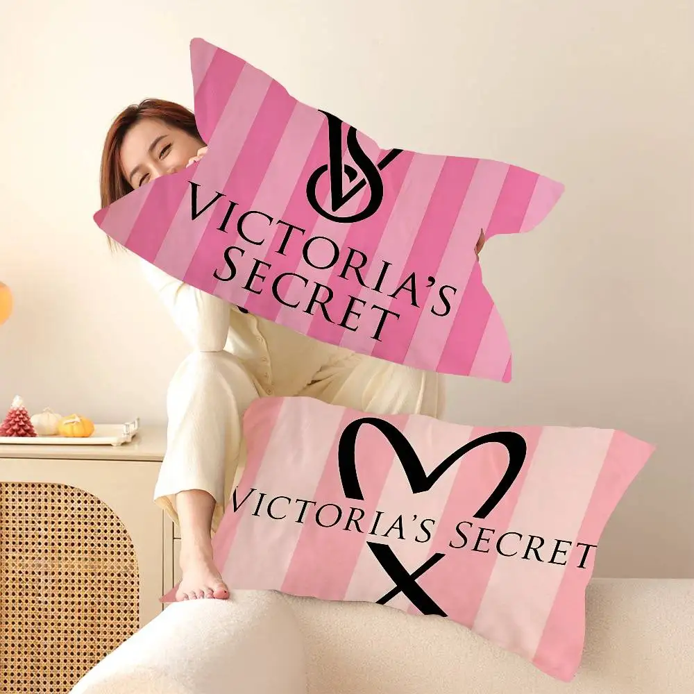 Taie d'oreiller en polyester à séchage rapide avec logo de lingerie classique V-VictoriaS S-Secret pour femmes adultes, anti-huile, antidérapante