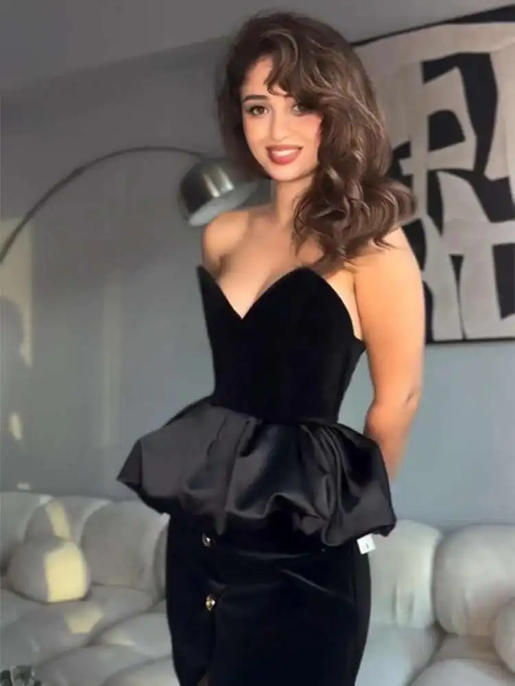 Eleganckie Veet Patchwork Tank damskie bez ramiączek bez rękawów Backless wzburzyć brzegi damskie zbiorniki 2025 wczesna wiosna modna dama topy