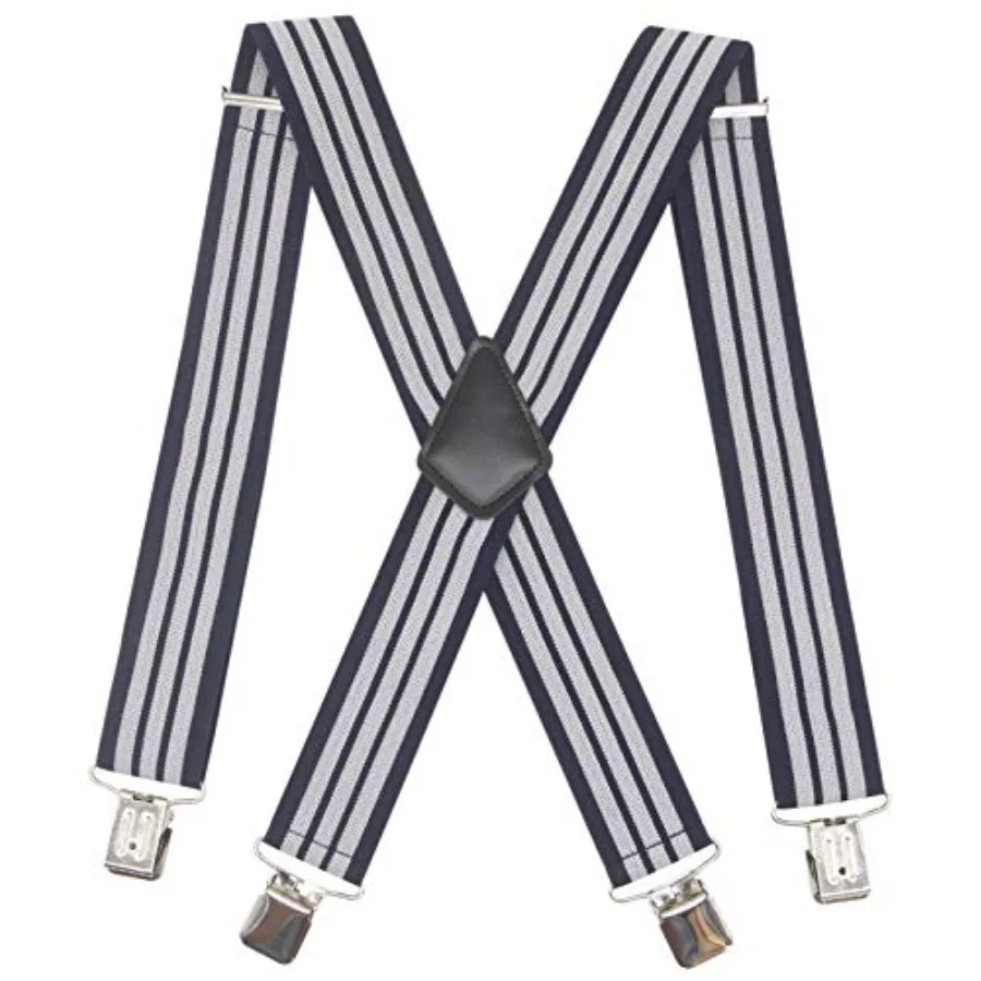 

Timiot Mens 2 Inch Wide Suspenders Heavy Duty Strong Clips Adjustable Elastic Braces Big and Tall X-Back
