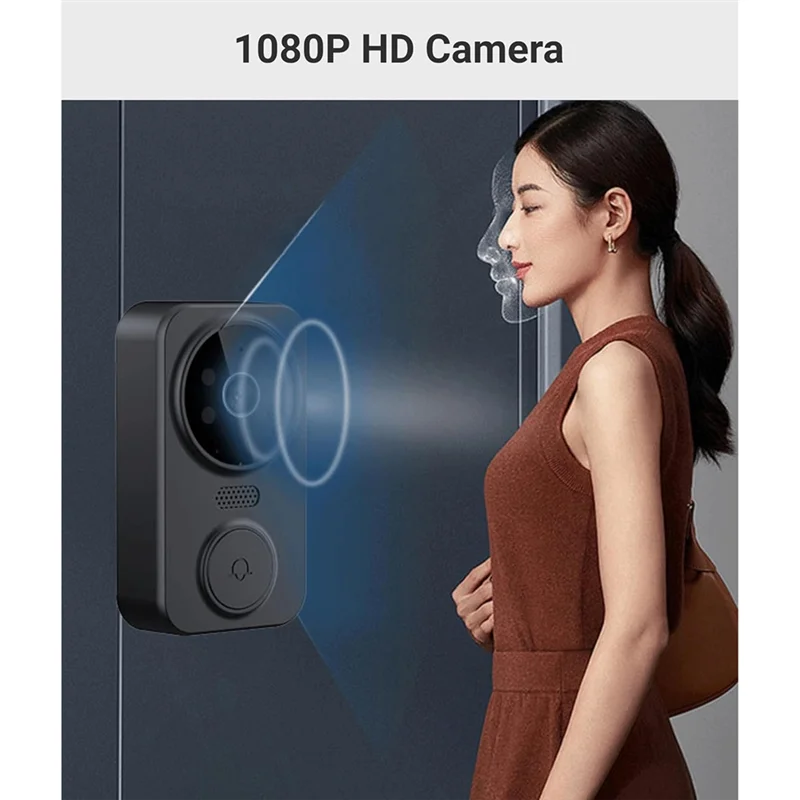 Daily Video Doorbell  Night HD Camera USB C 2.4Ghz 2 Way Voice  1080P Wide Angle Lens Video Doorbell  For Home Apartment