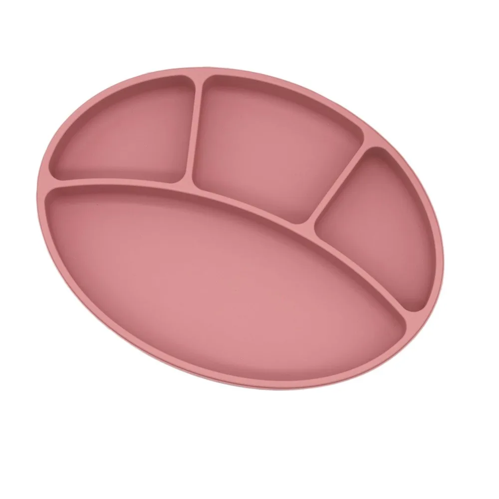 

Non-Slip Silicone Divided Plate Waterproof BPA Free Suction Cup Dinner Plate Dishes Lightweight Feeding Plate Children Dining