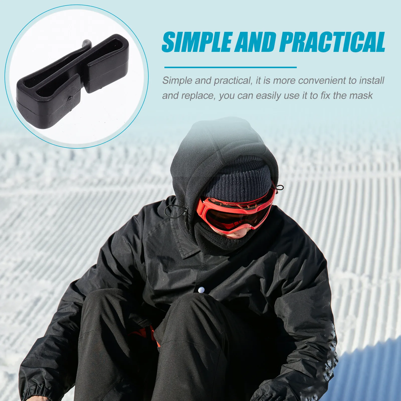 

1Pair Ski Mask Holder Strong Lightweight Plastic Mask Connecting Tool for Skiing Snowboarding Cycling Ear Protection