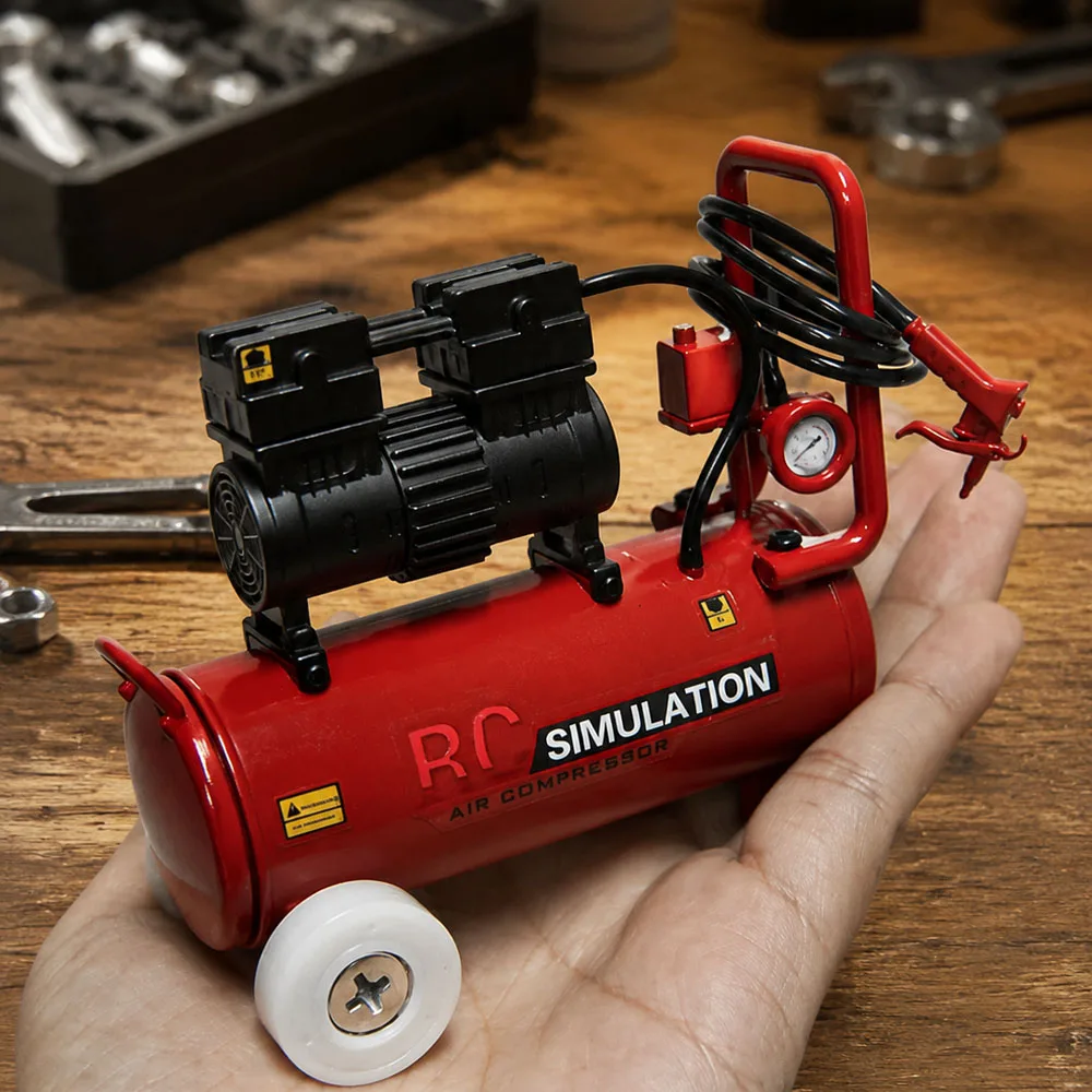 

OGRC Mini Air Compressdr RC Simulate Decoration Parts Desktop Static Decoration for 1/10 RC Crawler Axial SCX10 Traxxas TRX4 6