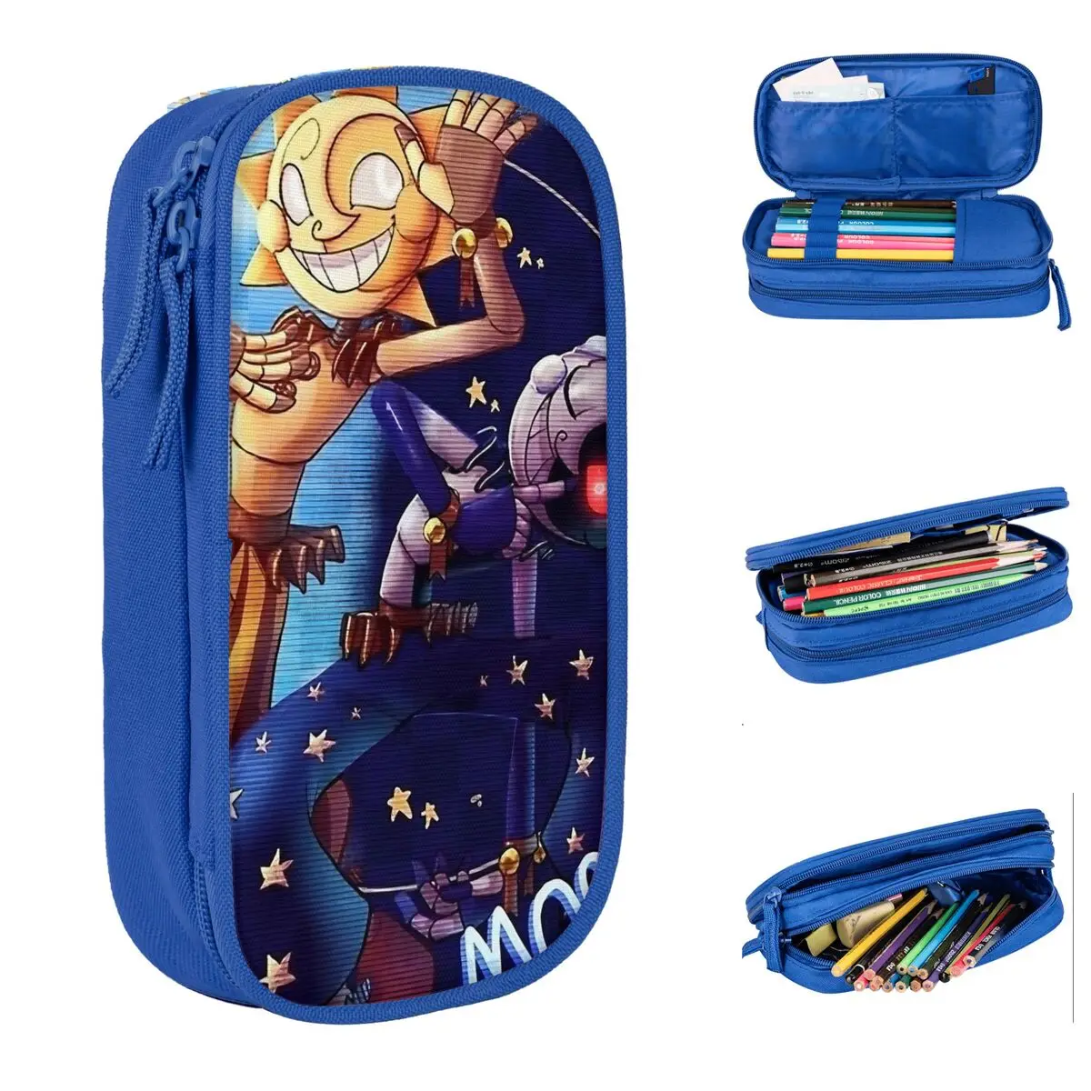 sunnydrop moondrop fnaf seguranca breach pencil case caneta para estudante lapis bolsas material escolar papelaria cosmetica 01