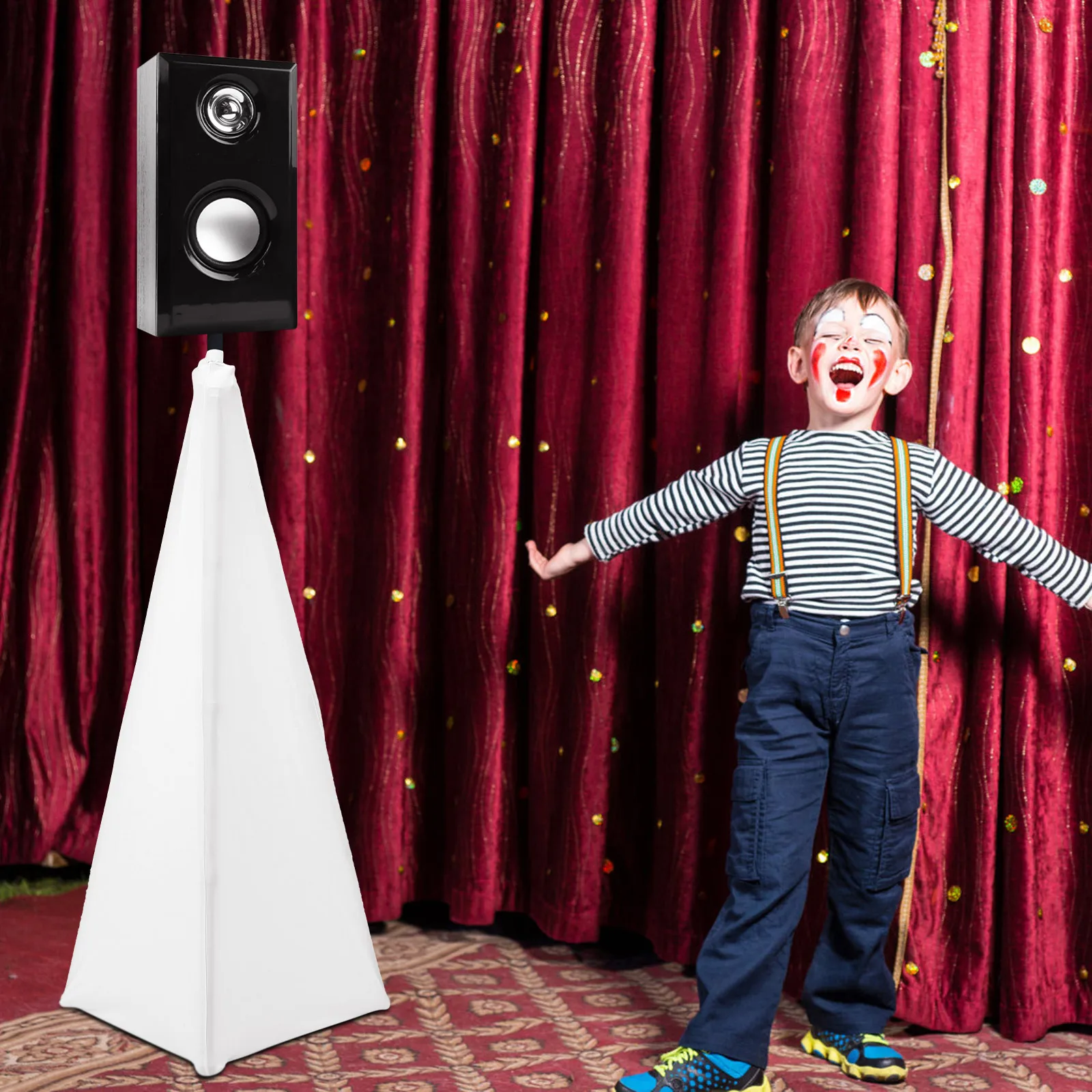 

Speaker Stand Cover Polyester Elastic Durable Adjustable Portable Foldable for Stage Live Show Banquet Concert Accessory