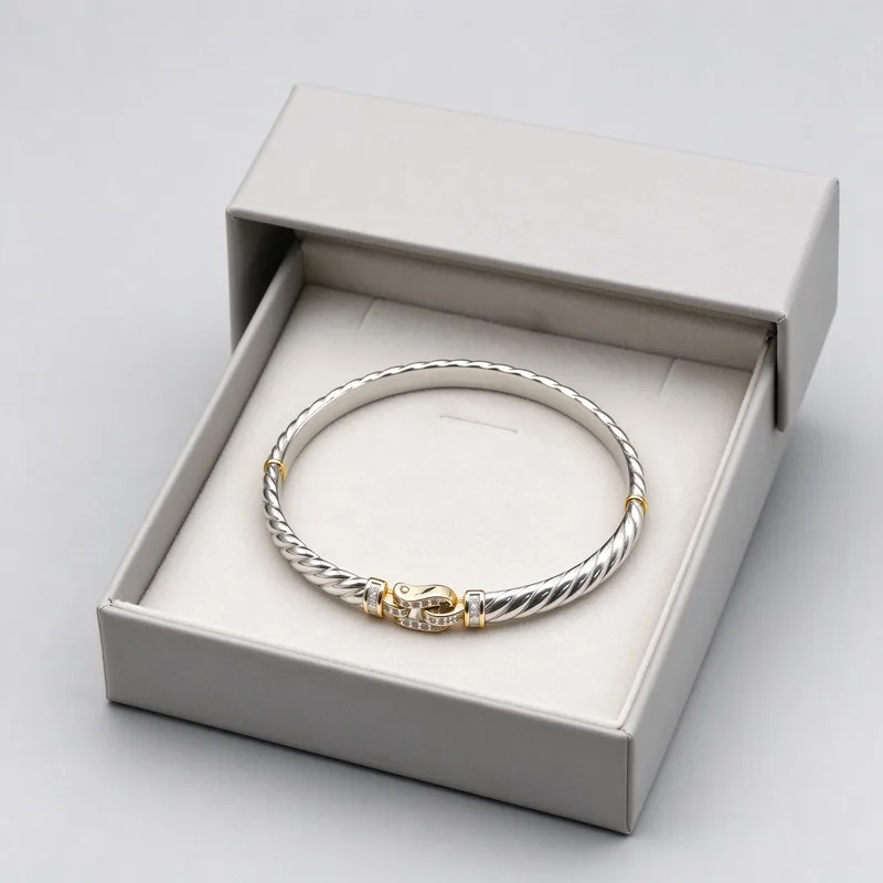 Twisted Cable Hook-Clasp Bangle — product information 5