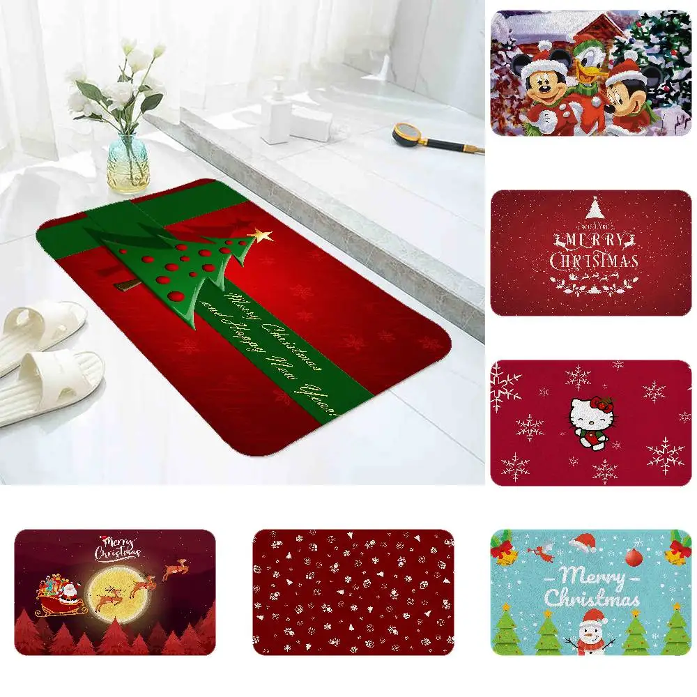 Weihnachten Bodenmatte Badezimmer saugfähige Matte einfache Tür schmutzabweisende Matte Home Küche Matte Fußmatte Eintrag Matte