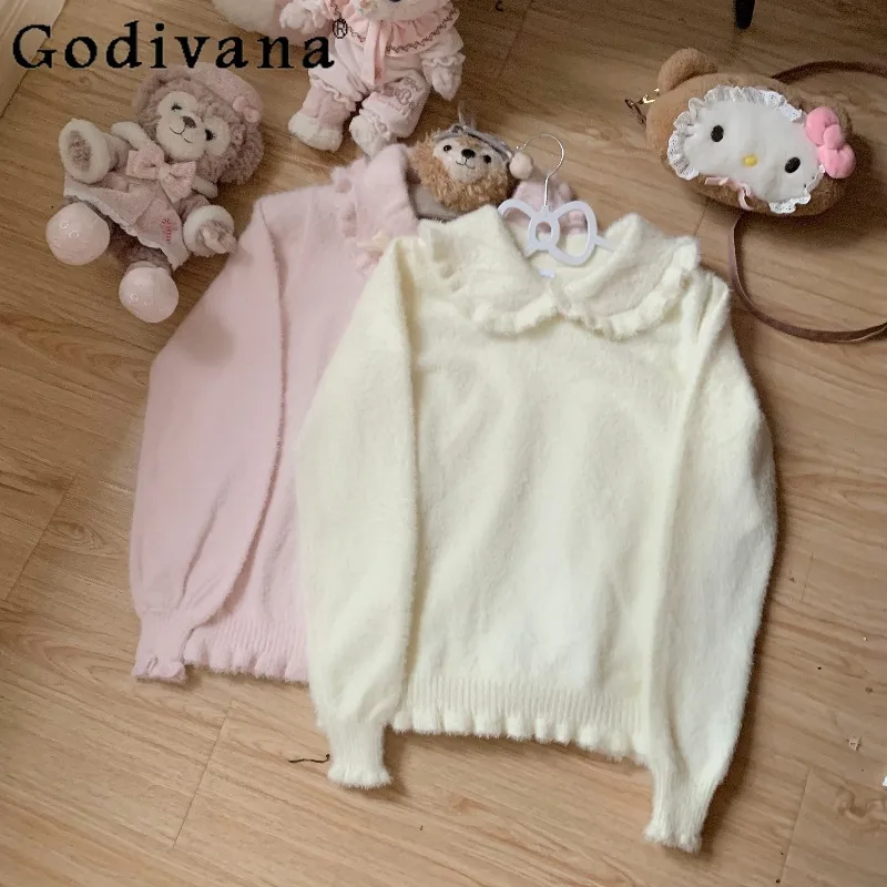 

Japanese Original Lolita Design Doll Collar Sweater Soft Girl Sweet Cute Versatile Autumn Winter Inner Wear