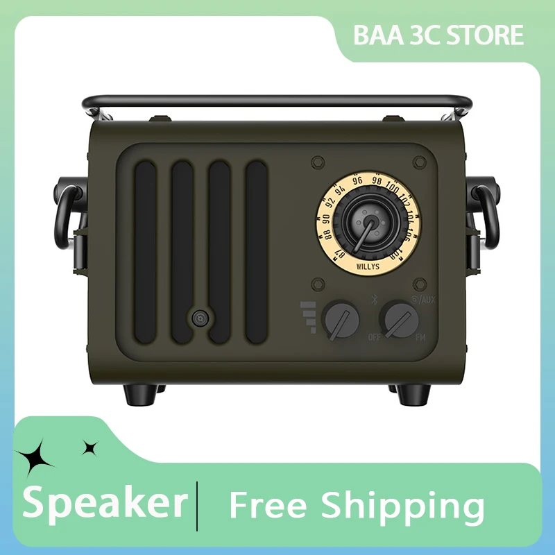 

Original XOG Bluetooth Speaker Retro Jeep Style Bass Boost Stereo Surround FM Speaker Hi-Res Portable Mini Outdoor Sound Box