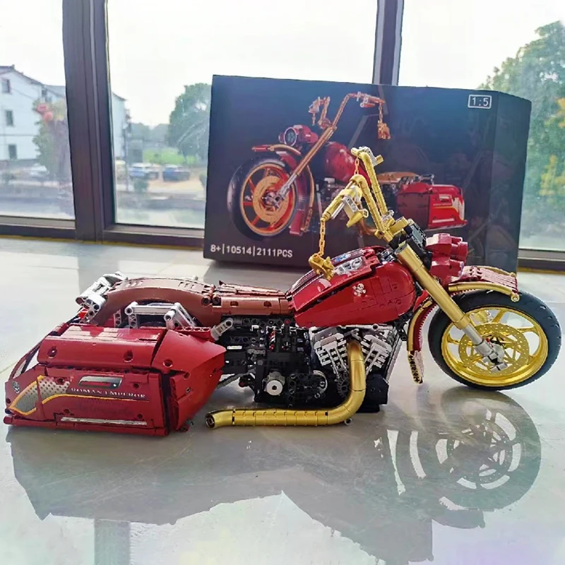 

1:5 High-Tech City Sports Racing Motorcycle Building Blocks Technical Motorbike Locomotive Modular Brick Model Toys For Children