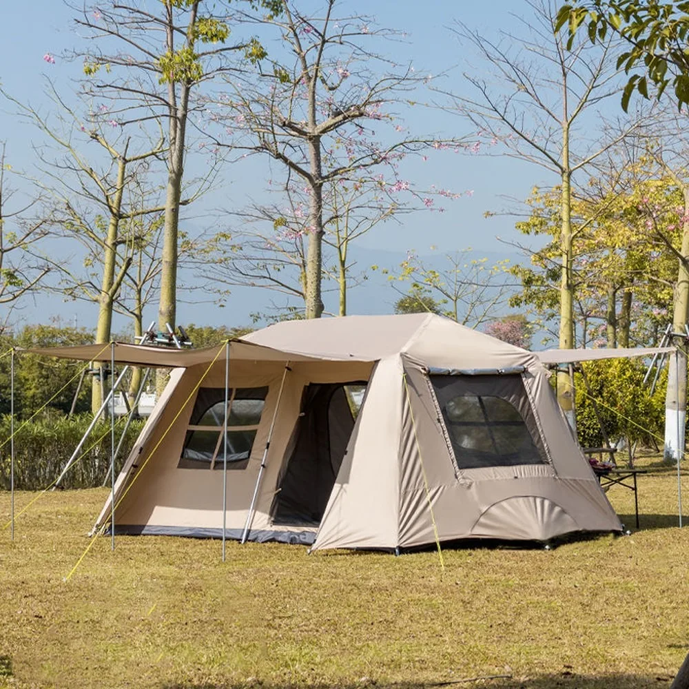 Family Camping Tent, Large Outdoor Space, Multi-Window Ventilation, Sun Shade, Rainproof, Stable, Easy Setup