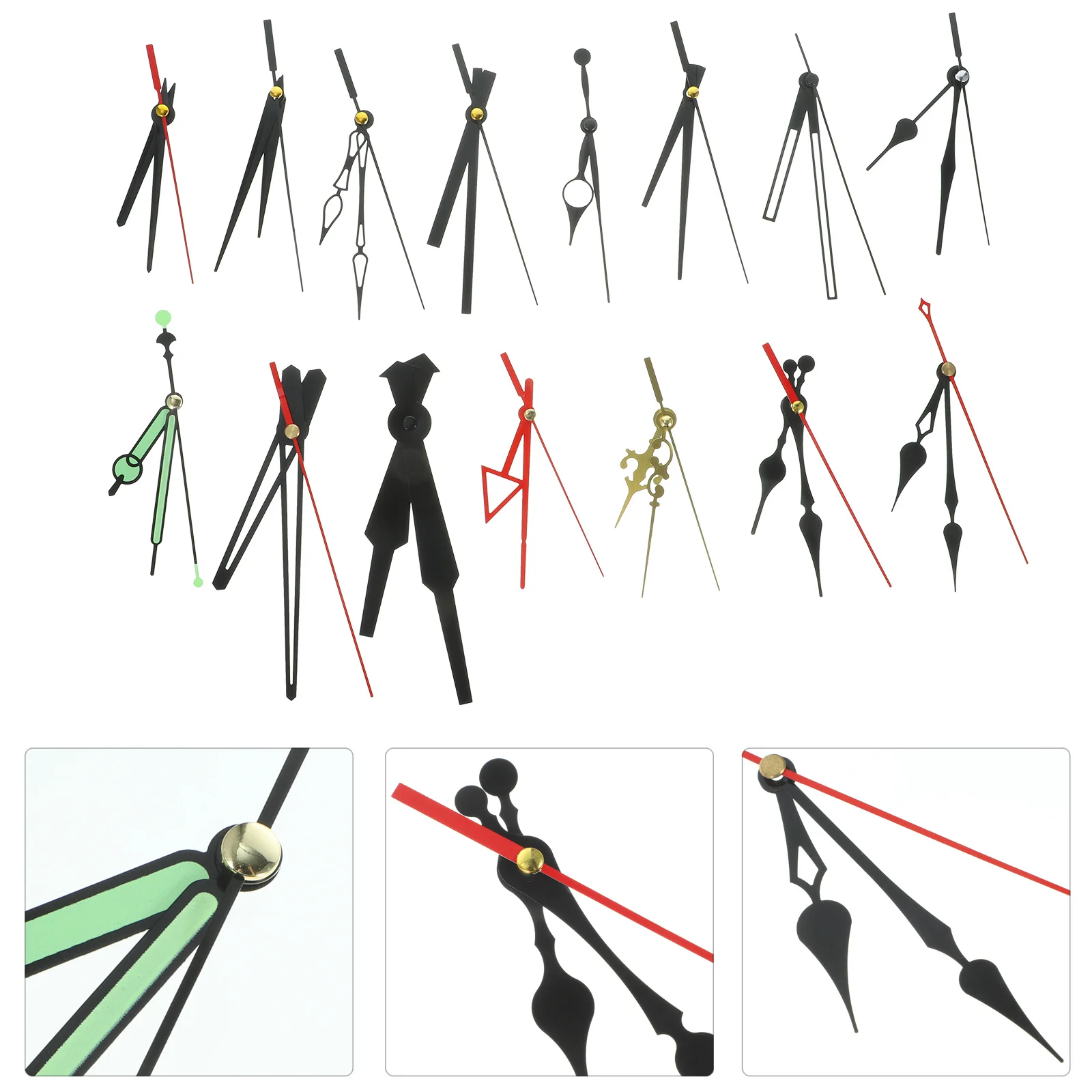 

Hands Set Assorted Wall Repair Diy Clock Making Kit Durable Lightweight Plastic Pointers For Clock Projects Elegant Design