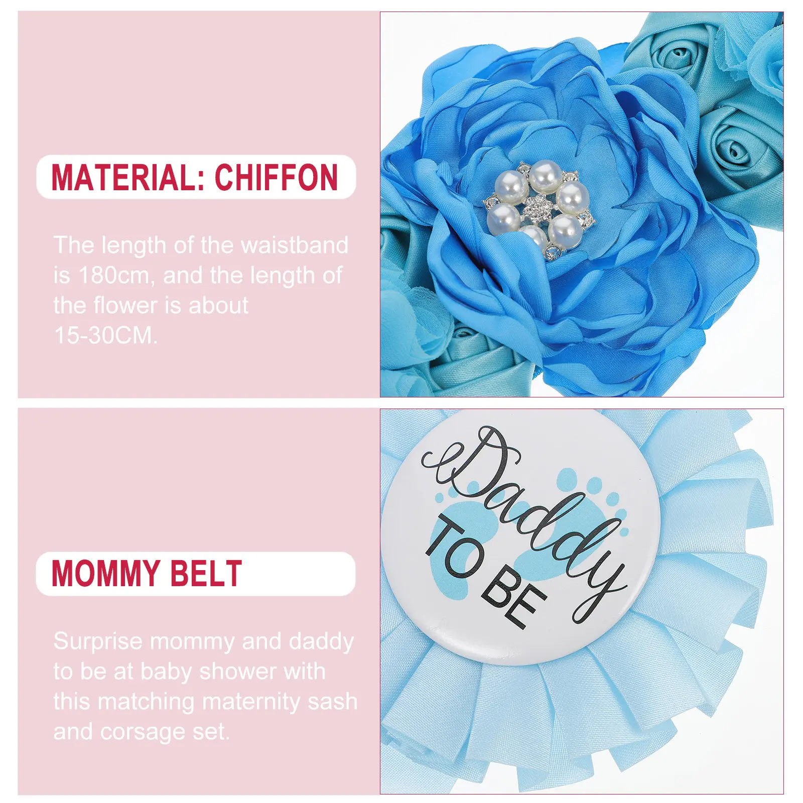 1Set Waistband Corsage Pin Set Maternity Belly Belt Mommy Daddy Shower Photo Prop Pregnancy Sash Gifts Maternity Sash