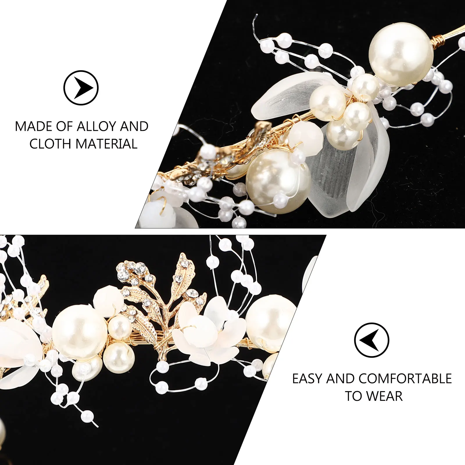 

Elegant Pearl Bride Hairbands Women Fashion Headwear Party Wedding Hair Accessories Sparkling Headband Decorations Banquet