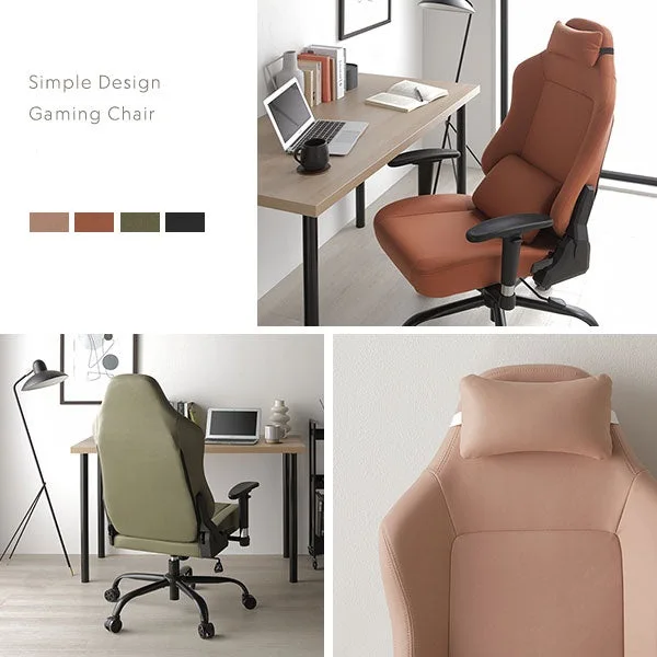 Ergonomic Pink PU Leather Swivel Chair Revolving Office Gaming Mesh Chair with Embroidered Logo High Level Reclining Comfort